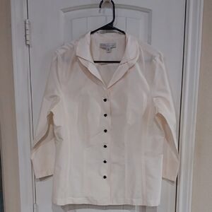 Vtg SILK Renfrew (RENFREW COLLECTION) Chic Cream Button-Down Blouse